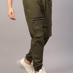 Sprouted Men's Cotton Blend Solid Multipocket Cargo Jogger Roposo Clout