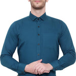 SREY Men Slim Fit Solid Blue Formal Shirt Roposo Clout