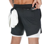 2 in 1 Running Shorts Built in Base Layer Pants Pocket Roposo Clout