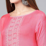 PANNKH Pink Lotus Inspired Swan Printed Kurta Roposo Clout