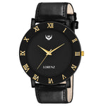 Lorenz Leather Strap & Black Roman Dial Analogue Watch for Men Roposo Clout