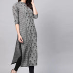 PANNKH Grey Handloom Buddha Straight Kurta Roposo Clout