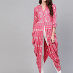 PANNKH Pink Foil Printed Cowl Kurta Roposo Clout