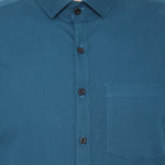 SREY Men Slim Fit Solid Blue Formal Shirt Roposo Clout