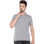 Cotton Blend Solid Half Sleeves Polo T-Shirt Roposo Clout