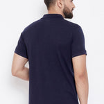 Cotton Blend Solid Half Sleeves Polo T-Shirt Roposo Clout