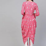 PANNKH Pink Foil Printed Cowl Kurta Roposo Clout