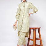 PANNKH Pista Festive Foil Printed Shirt Style Kurta With High-Low Hemline Roposo Clout