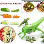 2 in 1 Vegetable Cutter with Peeler (Multicolour) / 2 in 1 Veg Cutter Stainless Steel 5 Blade Vegetable & Fruit Cutter for Kitchen - Pack of 1 056cc4-2