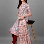 Straight Printed Round Neck Women Kurta Set Roposo Clout