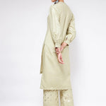 PANNKH Pista Festive Foil Printed Shirt Style Kurta With High-Low Hemline Roposo Clout