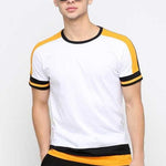 Cotton Blend Color Block Half Sleeves T-Shirt Roposo Clout