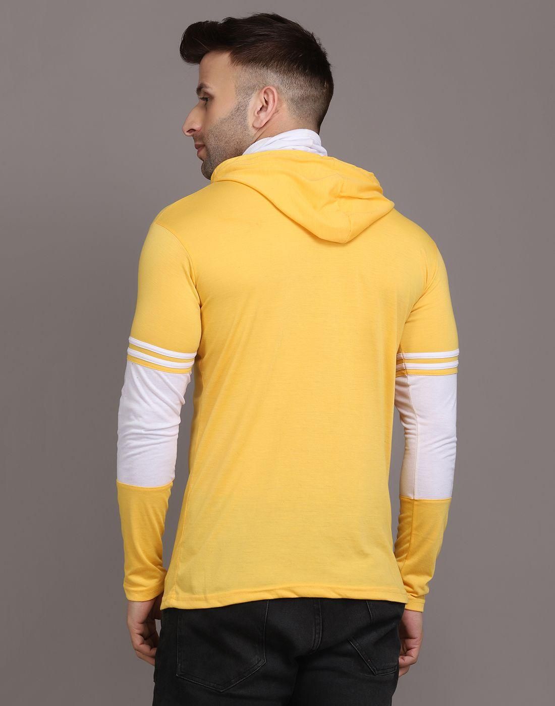 Denzolee Colorblocked Men's Hooded T-Shirt With Mask Roposo Clout