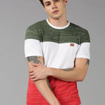 UrGear Cotton Color Block Half Sleeves Mens Round Neck T-Shirt Roposo Clout