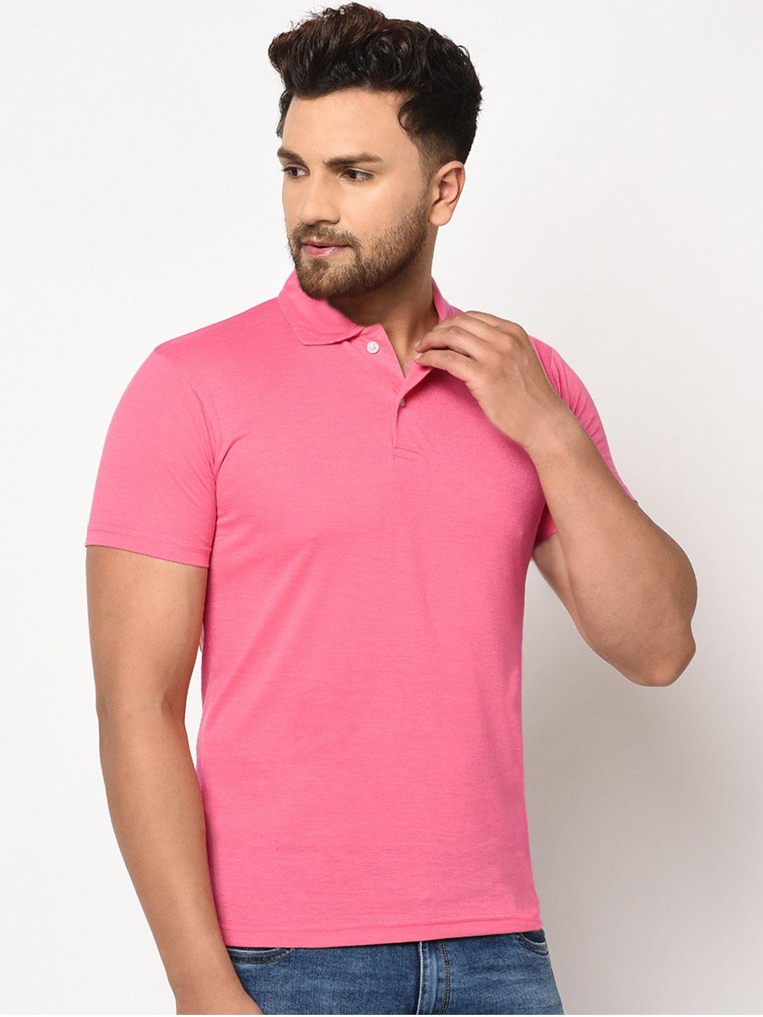 Cotton Blend Solid Half Sleeves Polo T-Shirt Roposo Clout