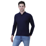 Cotton Blend Solid Full Sleeves T-Shirt Roposo Clout