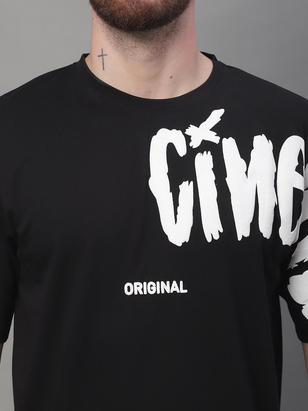 DOOR74 MENS CINEMA PRINTED BLACK COLOR OVERSIZE FIT TSHIRT Roposo Clout