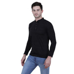 Cotton Blend Solid Full Sleeves T-Shirt Roposo Clout