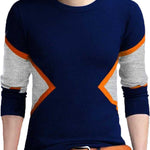 Cotton Color Block Full Sleeves Mens T-Shirt Roposo Clout