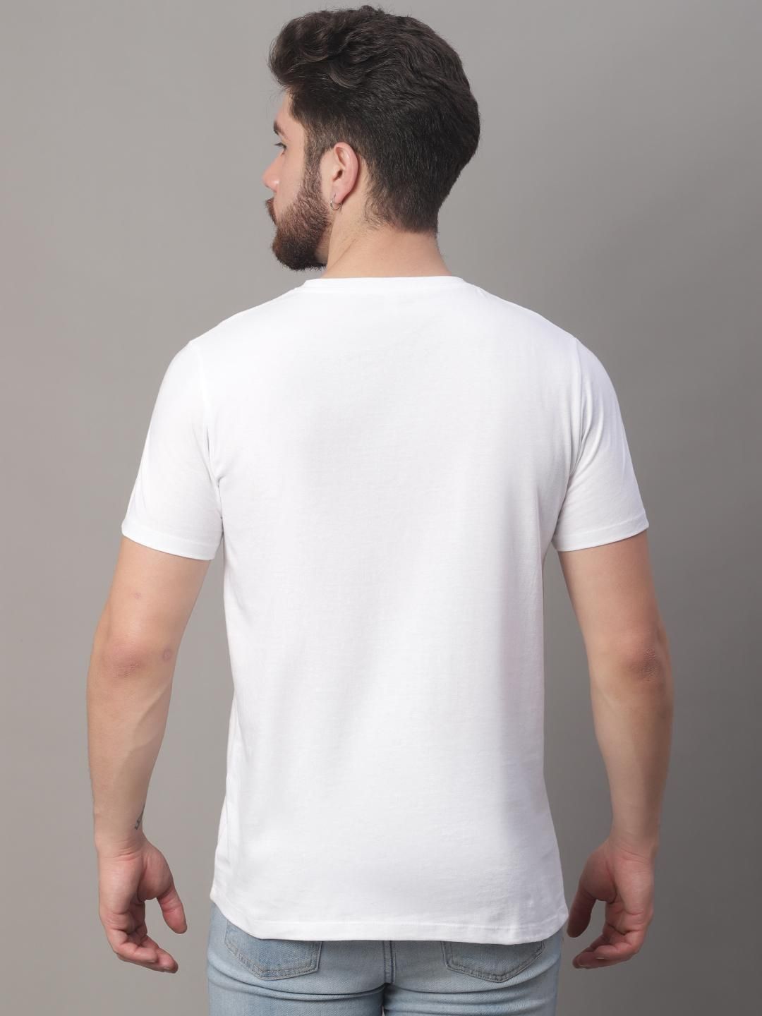 DOOR74 MENS PRINTED WHITE REGULAR TSHIRT Roposo Clout