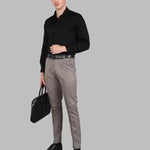 Mens Cotton Stretchable Solid Formal Trouser - shoponez.com