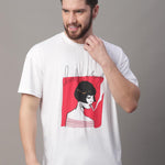 DOOR74 MENS PRINTED WHITE OVERSIZE TSHIRT Roposo Clout