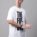 DOOR74 Mens FUTURE Printed White TSHIRT Roposo Clout