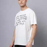 Door 74 Men Off White Graphic Printed Pure Cotton Oversized T-Shirt Roposo Clout