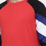 Cotton Color Block Full Sleeves Mens Round Neck T-Shirt Roposo Clout