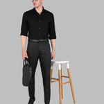 Mens Cotton Stretchable Solid Formal Trouser - shoponez.com