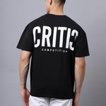 Door 74 Men Black Graphic Printed Pure Cotton Oversized T-Shirt Roposo Clout