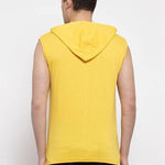 Denzolee Solid Sleeveless Hooded T-Shirt For Men's Roposo Clout