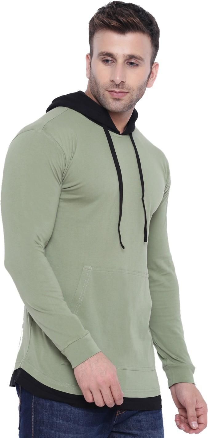 Gritstones Cotton Blend Color Block Half Sleeves Hooded Neck Mens  T-Shirt Roposo Clout