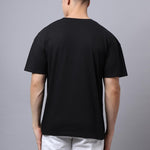 Door 74 Men Black Graphic Printed Pure Cotton Oversized T-Shirt Roposo Clout