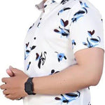 Men's Printed Lycra Half Sleeves Shirt Roposo Clout