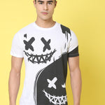 DOOR74 MENS PRINTED WHITE REGULAR TSHIRT Roposo Clout