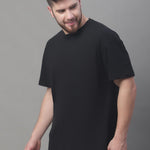 DOOR74 MENS SOLID BLACK COLOR OVERSIZE FIT TSHIRT Roposo Clout