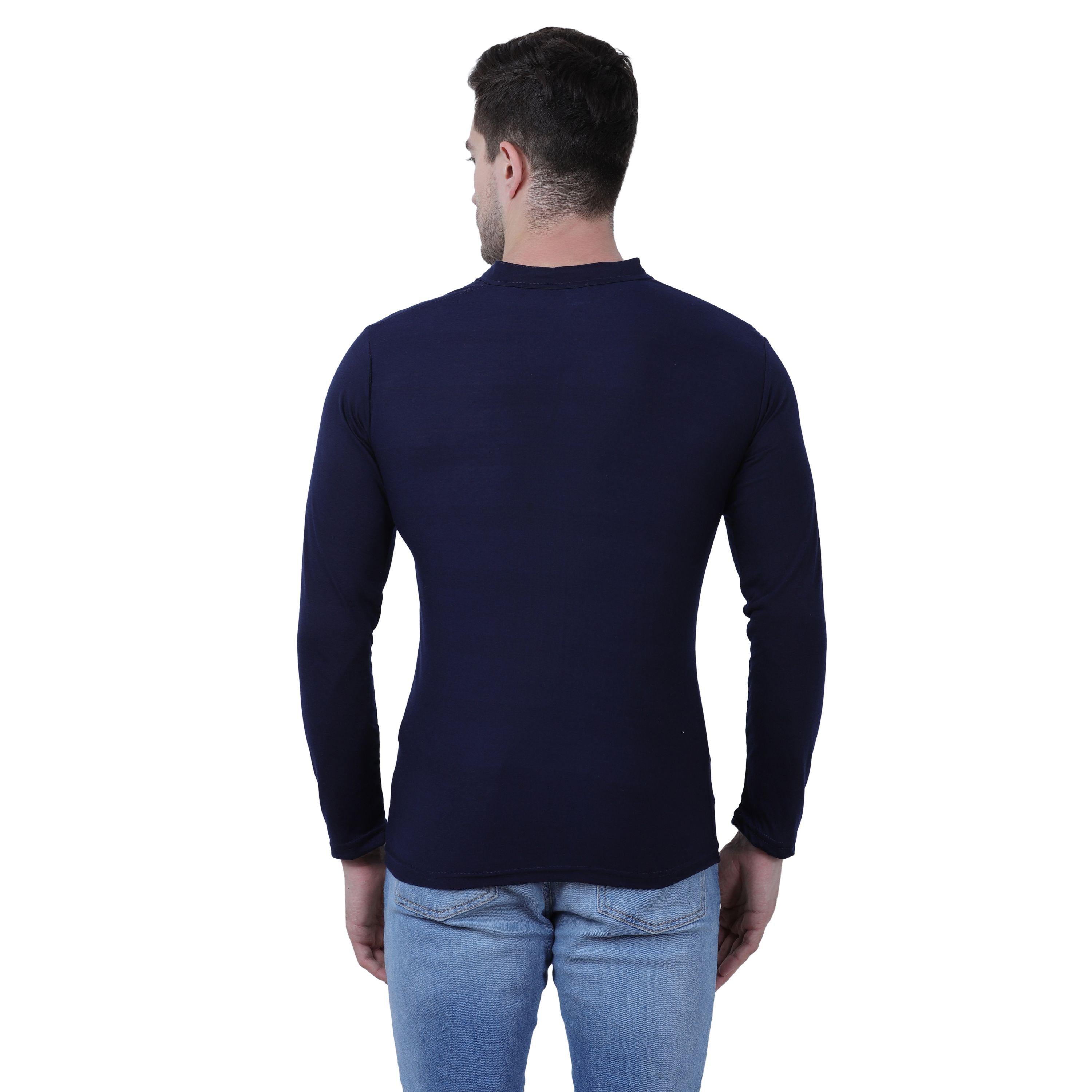 Cotton Blend Solid Full Sleeves T-Shirt Roposo Clout