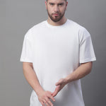 DOOR74 MENS SOLID WHITE COLOR OVERSIZE FIT TSHIRT Roposo Clout