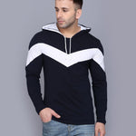 Cotton Color Block Full Sleeves Hooded T-Shirt Roposo Clout