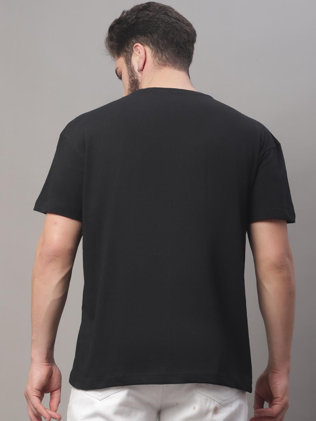 DOOR74 MENS PRINTED BLACK OVERSIZE TSHIRT Roposo Clout