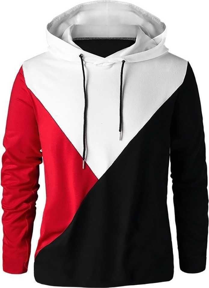 Cotton Blend Color Block Full Sleeves Hooded T-Shirt Roposo Clout