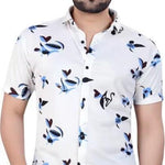 Men's Printed Lycra Half Sleeves Shirt Roposo Clout