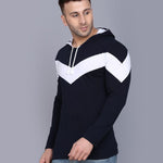 Cotton Color Block Full Sleeves Hooded T-Shirt Roposo Clout