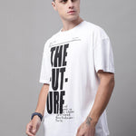 DOOR74 Mens FUTURE Printed White TSHIRT Roposo Clout