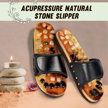 Acupressure Natural Stone Slippers (Red) - shoponez.com