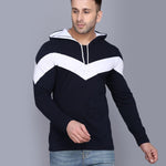 Cotton Color Block Full Sleeves Hooded T-Shirt Roposo Clout