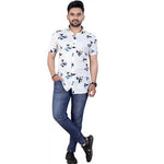 Men's Printed Lycra Half Sleeves Shirt Roposo Clout