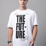 DOOR74 Mens FUTURE Printed White TSHIRT Roposo Clout