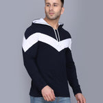 Cotton Color Block Full Sleeves Hooded T-Shirt Roposo Clout